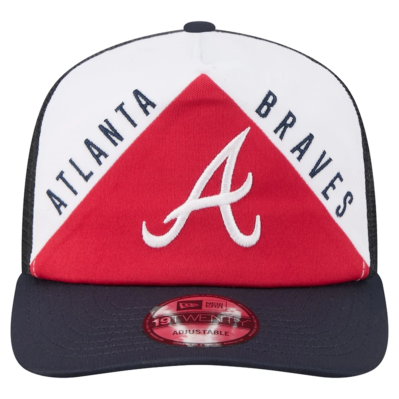 Men's New Era White/Navy Atlanta Braves Retro Cut 19TWENTY Adjustable Trucker Hat
