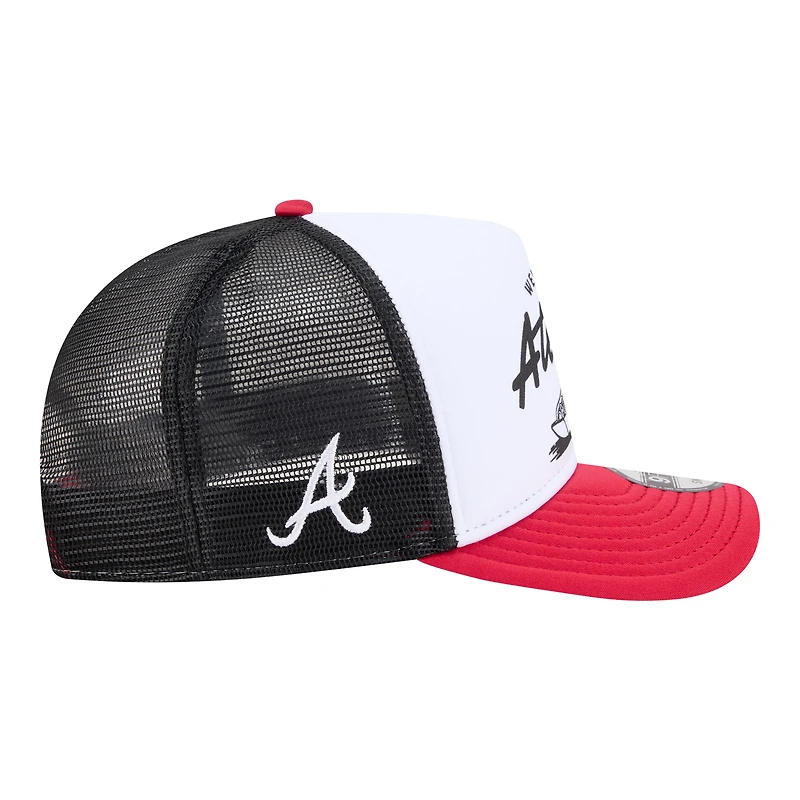 Casquette trucker New Era blanche et rouge Atlanta Braves Foodie A-Frame 9FIFTY pour homme