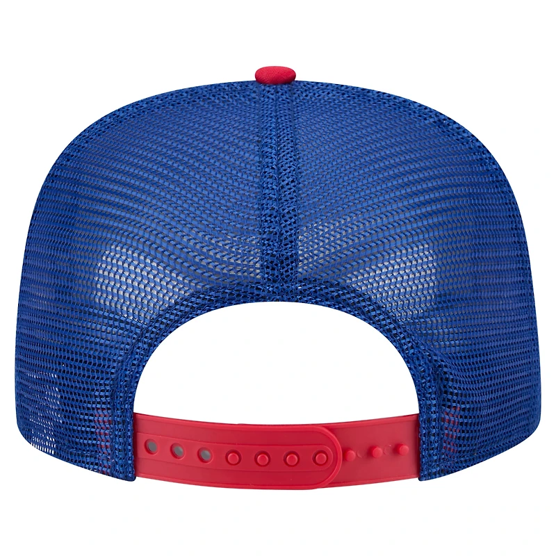 Casquette snapback New Era blanche/rouge pour homme, style rétro, style camionneur 9FIFTY des Braves d'Atlanta