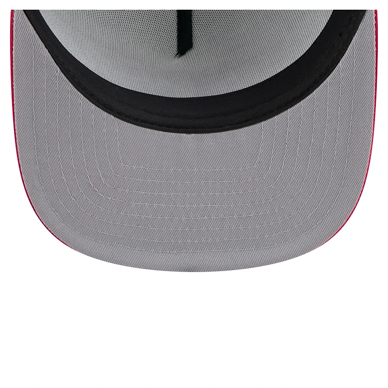 Casquette snapback New Era blanche/rouge pour homme, style rétro, style camionneur 9FIFTY des Braves d'Atlanta