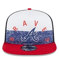 Men's New Era White/Red Atlanta Braves Team Foam Front A-Frame Trucker 9FIFTY Snapback Hat