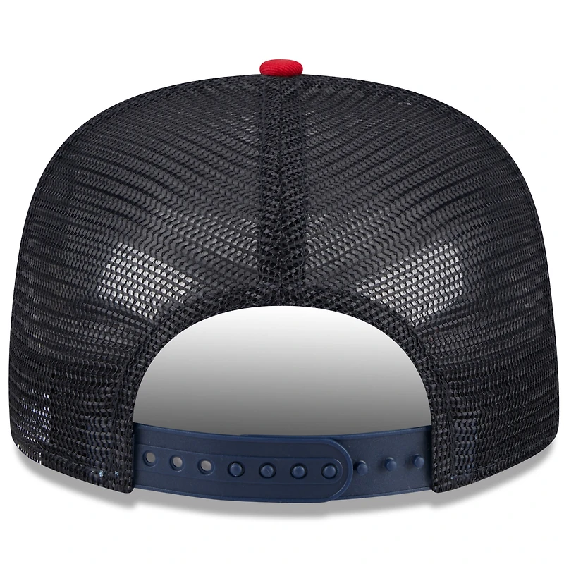 Men's New Era White/Red Atlanta Braves Team Foam Front A-Frame Trucker 9FIFTY Snapback Hat