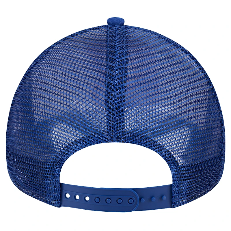 Men's New Era White/Royal Atlanta Braves Checkered Flag A-Frame Trucker 9FORTY Adjustable Hat