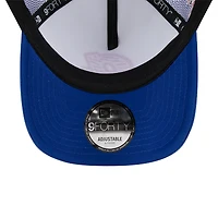 Men's New Era White/Royal Atlanta Braves Checkered Flag A-Frame Trucker 9FORTY Adjustable Hat