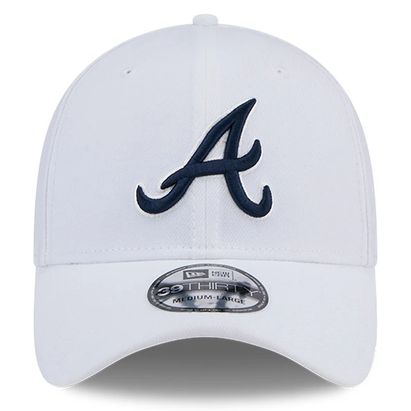 Casquette 39THIRTY Flex blanche des Braves d'Atlanta de New Era pour homme