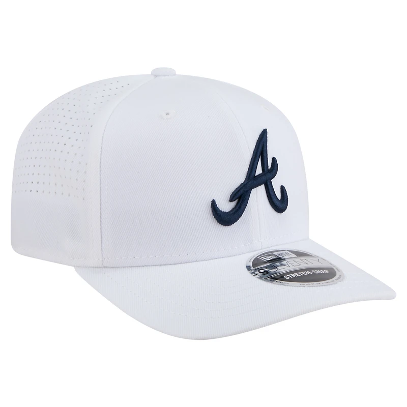 Casquette ajustable New Era blanche Atlanta Braves COOLERA 9SEVENTY pour homme
