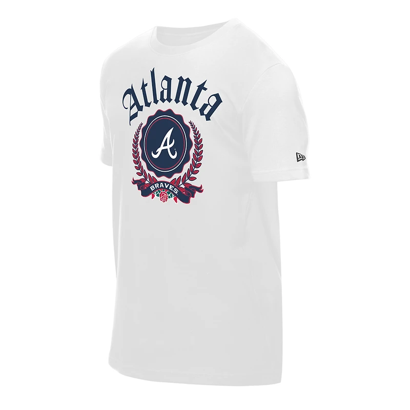 T-shirt New Era blanc Atlanta Braves Fleur Domestic pour homme