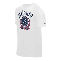 Men's New Era  White Atlanta Braves Fleur Domestic T-Shirt