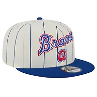 Men's New Era White Atlanta Braves Jersey Pinstripe 9FIFTY Snapback Hat