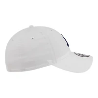 Casquette New Era blanche Atlanta Braves pour homme, style classique décontracté et ajustable en tissu ripstop.