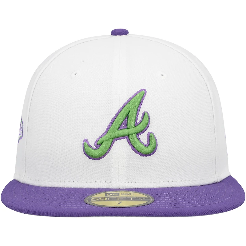 Casquette ajustée 59FIFTY avec écusson latéral Atlanta Braves New Era pour homme, blanc