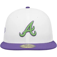 Casquette ajustée 59FIFTY avec écusson latéral Atlanta Braves New Era pour homme, blanc