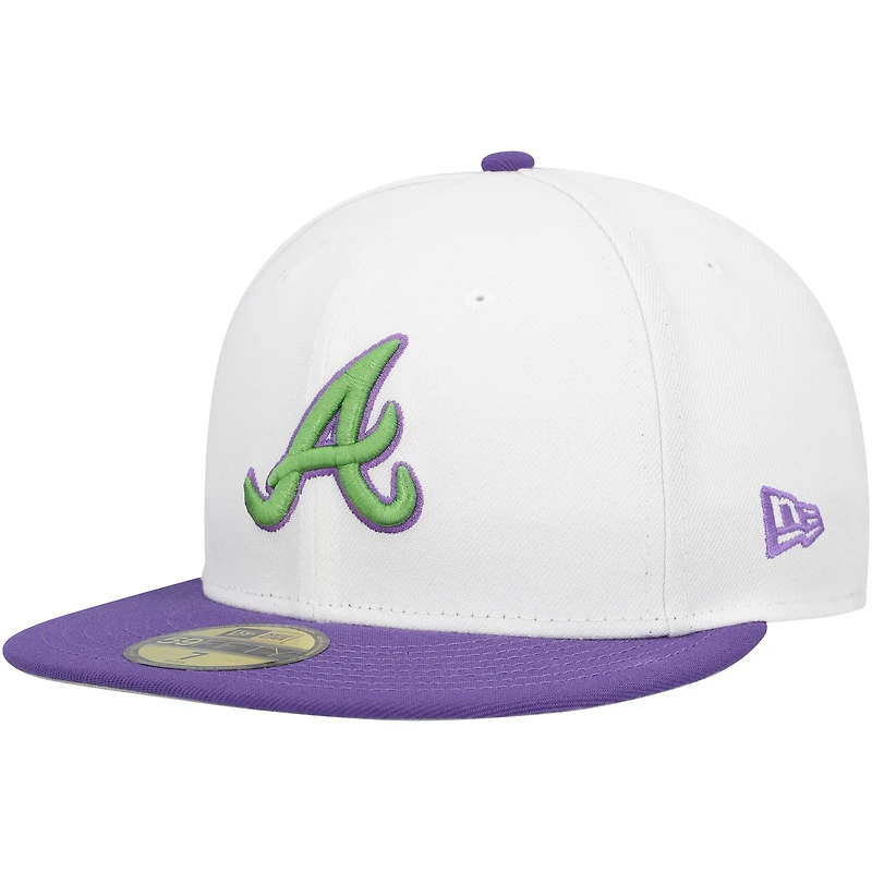 Men's New Era White Atlanta Braves Side Patch 59FIFTY Fitted Hat