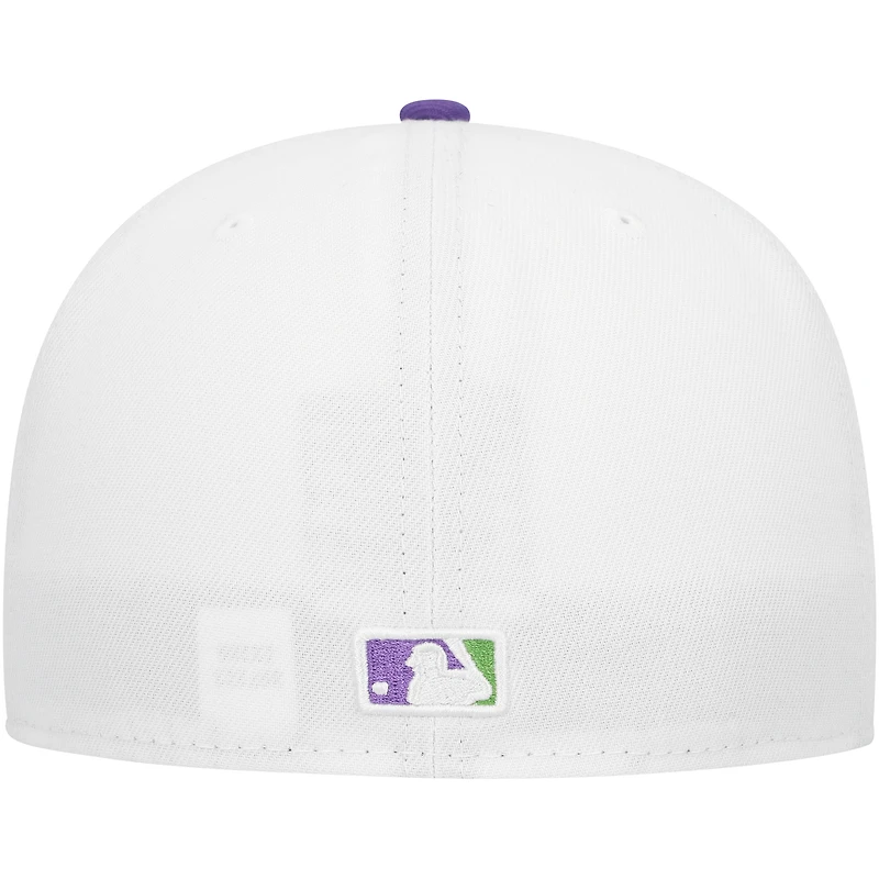 Casquette ajustée 59FIFTY avec écusson latéral Atlanta Braves New Era pour homme, blanc