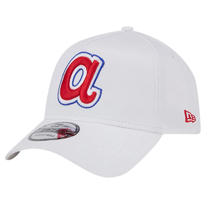 Casquette réglable Atlanta Braves TC A-Frame 9FORTY New Era blanche pour hommes