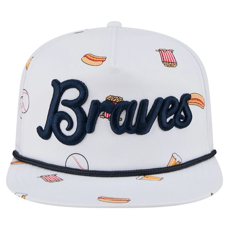 Men's New Era White Atlanta Braves Team Cheer Rope 19TWENTY Adjustable Hat