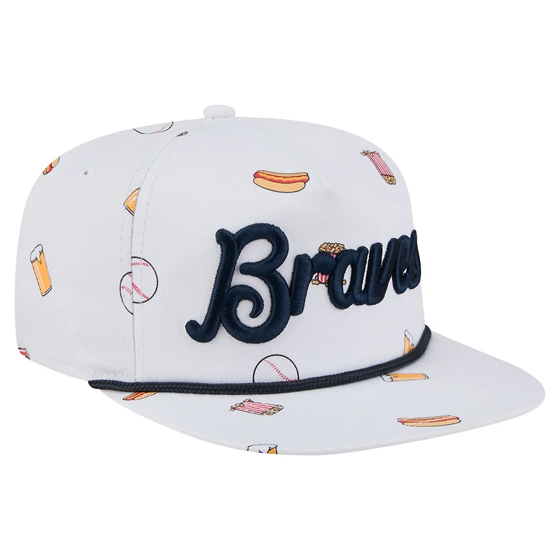 Men's New Era White Atlanta Braves Team Cheer Rope 19TWENTY Adjustable Hat