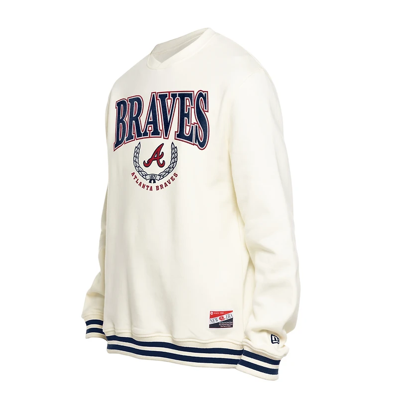 Sweat-shirt rétro New Era blanc pour homme