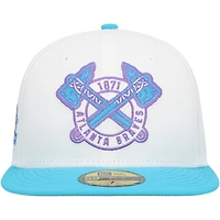 Casquette ajustée New Era Atlanta Braves Vice 59FIFTY blanche pour homme