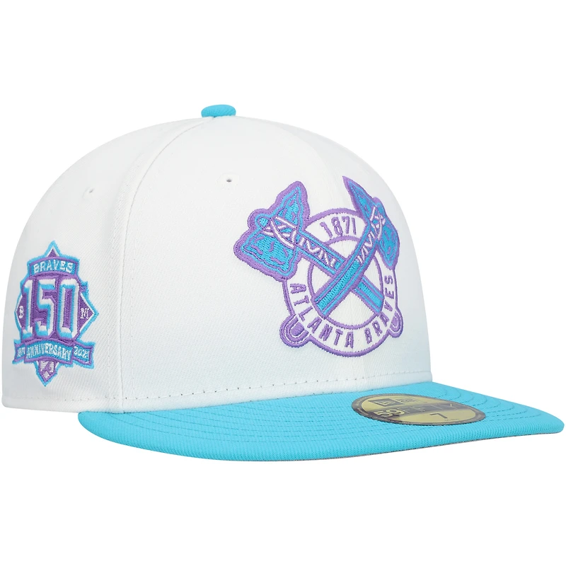 Casquette ajustée New Era Atlanta Braves Vice 59FIFTY blanche pour homme