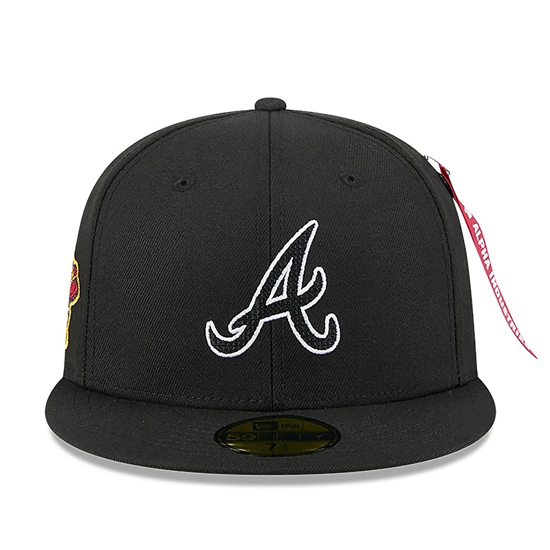 Casquette ajustée 59FIFTY noire des Braves d'Atlanta pour homme New Era x Alpha Industries