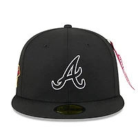 Casquette ajustée 59FIFTY noire des Braves d'Atlanta pour homme New Era x Alpha Industries