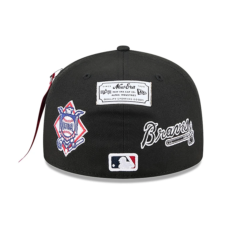 Casquette ajustée 59FIFTY noire des Braves d'Atlanta pour homme New Era x Alpha Industries
