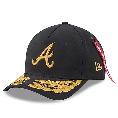 Casquette ajustable A-Frame 9FORTY noire des Braves d'Atlanta pour homme New Era x Alpha Industries