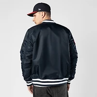 Men's New Era x Alpha Industries Navy Atlanta Braves Full-Zip Bomber Jacket
