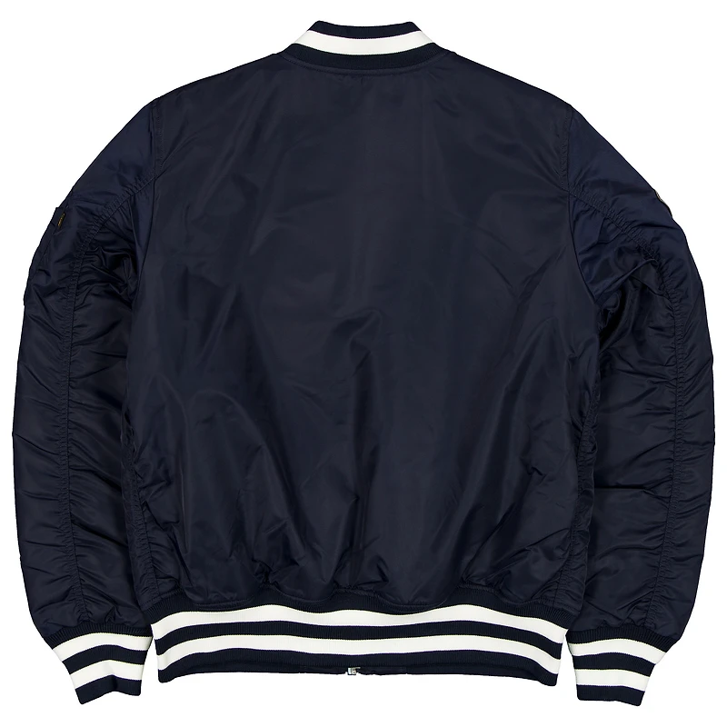 Men's New Era x Alpha Industries Navy Atlanta Braves Full-Zip Bomber Jacket