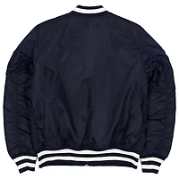 Men's New Era x Alpha Industries Navy Atlanta Braves Full-Zip Bomber Jacket