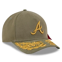 Casquette ajustable A-Frame 9FORTY olive des Braves d'Atlanta pour homme New Era x Alpha Industries