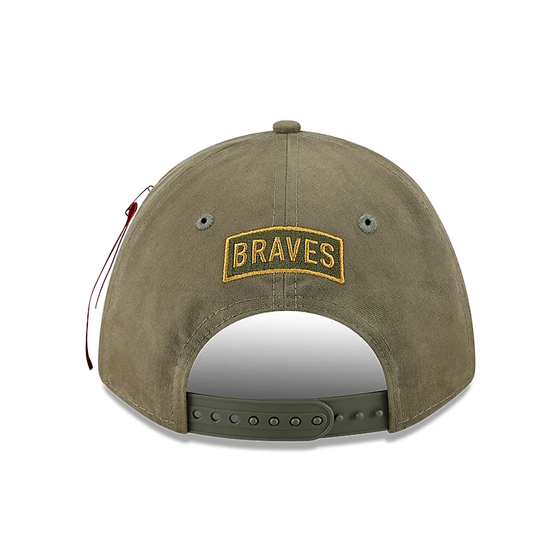 Casquette ajustable A-Frame 9FORTY olive des Braves d'Atlanta pour homme New Era x Alpha Industries