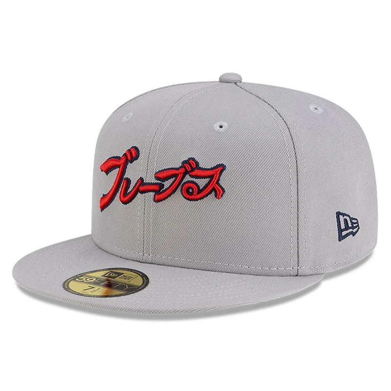 Men's New Era x Hyperfly Gray Atlanta Braves 59FIFTY Fitted Hat