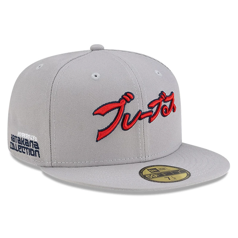 Men's New Era x Hyperfly Gray Atlanta Braves 59FIFTY Fitted Hat