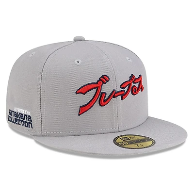Men's New Era x Hyperfly Gray Atlanta Braves 59FIFTY Fitted Hat