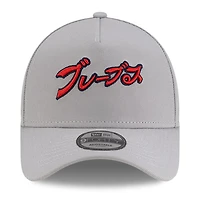 Men's New Era x Hyperfly Gray Atlanta Braves A-Frame 9FORTY Adjustable Hat