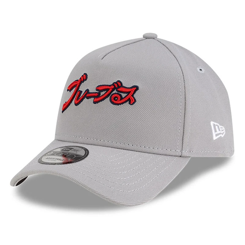 Men's New Era x Hyperfly Gray Atlanta Braves A-Frame 9FORTY Adjustable Hat