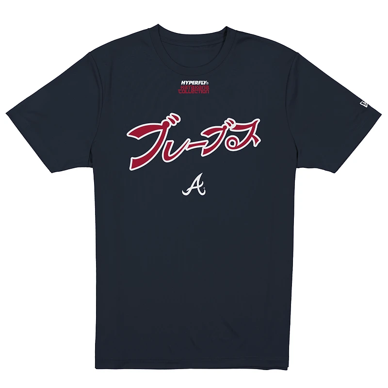 T-shirt bleu marine New Era x Hyperfly des Atlanta Braves pour homme
