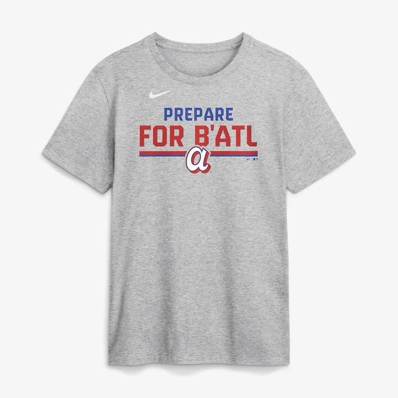 Men's Nike  Heather Gray Atlanta Braves 2026 City Connect Stacked Team Phrase T-Shirt