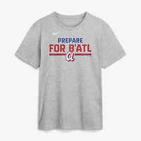 Men's Nike  Heather Gray Atlanta Braves 2026 City Connect Stacked Team Phrase T-Shirt