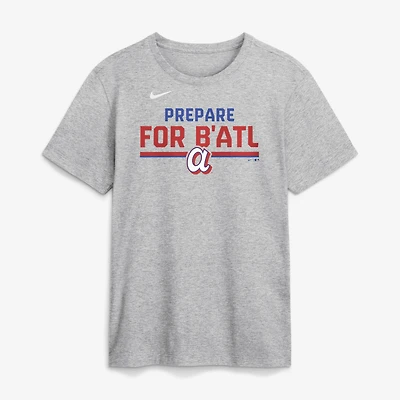 Men's Nike Heather Gray Atlanta Braves 2026 City Connect Stacked Team Phrase T-Shirt