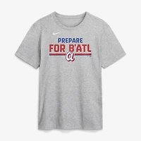 Men's Nike  Heather Gray Atlanta Braves 2026 City Connect Stacked Team Phrase T-Shirt