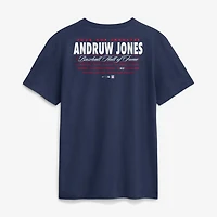 T-shirt Nike pour homme, bleu marine, Andruw Jones, Atlanta Braves, intronisé au Hall of Fame en 2026 (statistiques, nom et numéro)