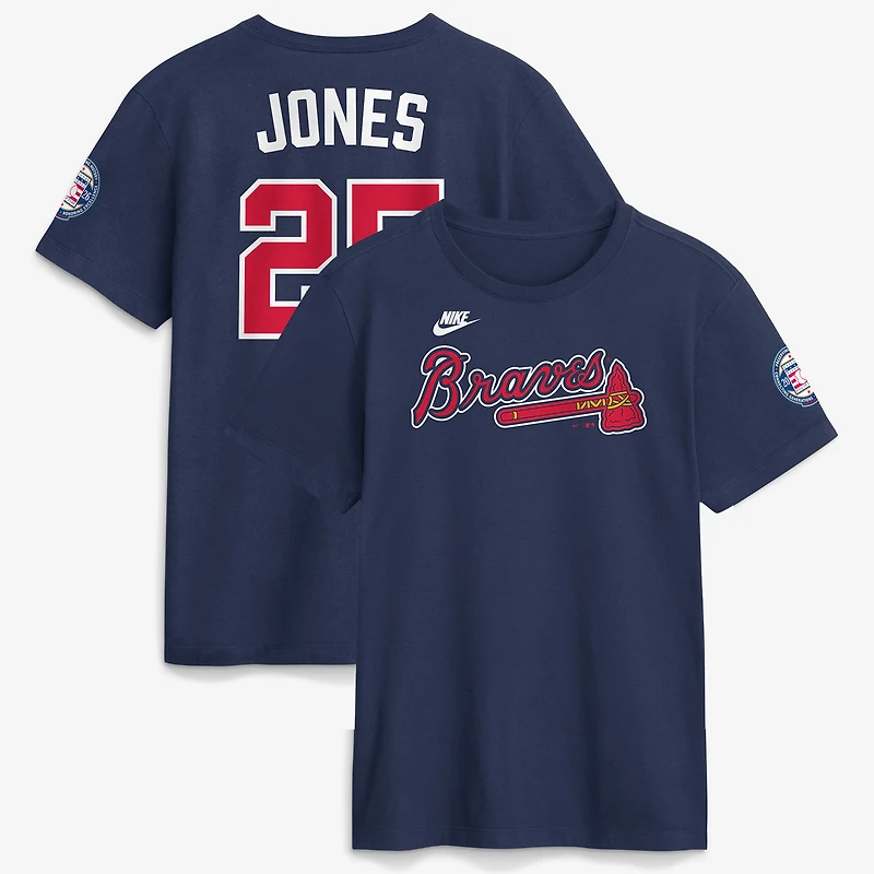 Men's Nike Andruw Jones Navy Atlanta Braves National Baseball Hall of Fame Class 2026 Name & Number T-Shirt