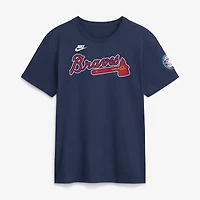 T-shirt Nike pour homme, bleu marine, Andruw Jones, Atlanta Braves, Temple de la renommée du baseball national, promotion 2026, avec nom et numéro