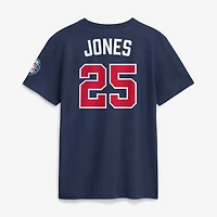 T-shirt Nike pour homme, bleu marine, Andruw Jones, Atlanta Braves, Temple de la renommée du baseball national, promotion 2026, avec nom et numéro