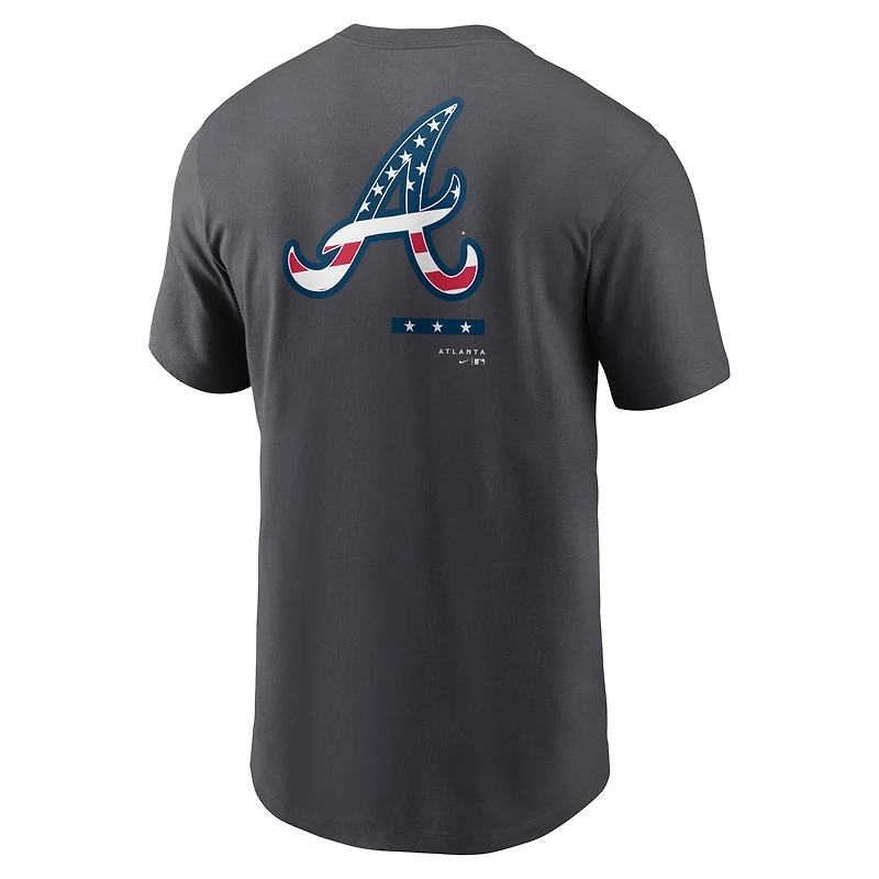 T-shirt anthracite Atlanta Braves Americana Nike pour homme