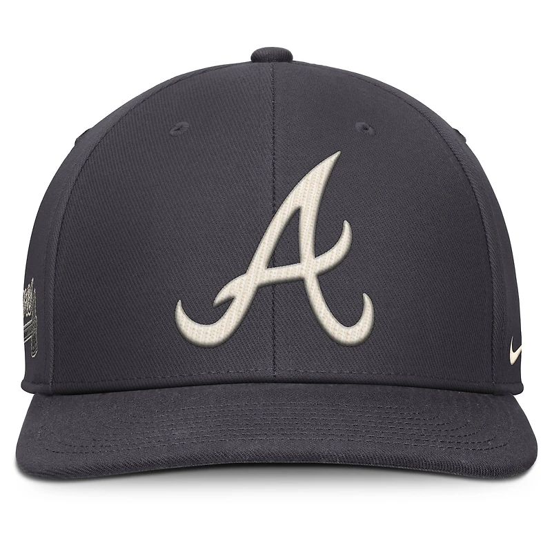 Men's Nike Anthracite Atlanta Braves Statement Pro Snapback Hat