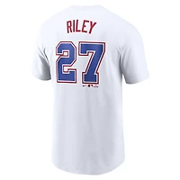Men's Nike Austin Riley White Atlanta Braves City Connect Fuse Name & Number T-Shirt